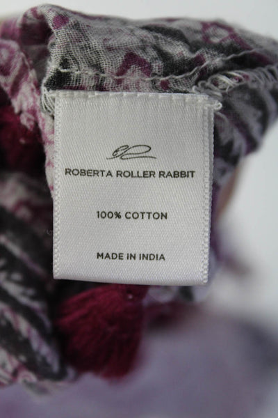 Roberta Roller Rabbit Womens Cotton Floral Long Sleeve Mini Dress Purple Size M