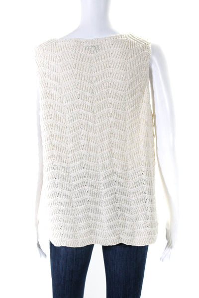 Madewell Women's V-Neck Sleeveless Knit Tank Top Blouse Beige Size XL