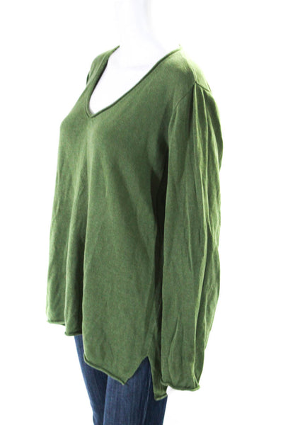 J Crew Women's Round Neck Long Sleeves Pullover Sweater Green Size XL