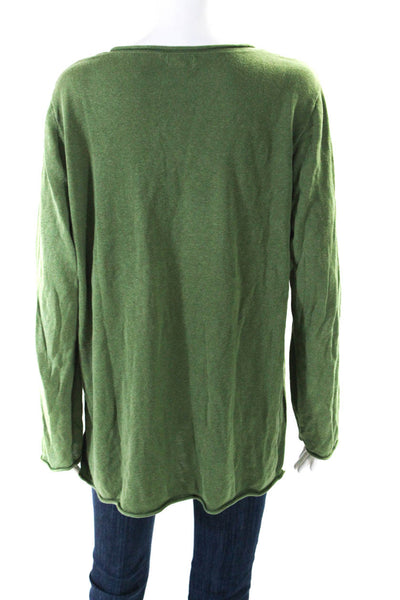 J Crew Women's Round Neck Long Sleeves Pullover Sweater Green Size XL