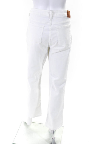 Lafayette 148 New York Women's Five Pockets Straight Leg Jean Pant White Size 32