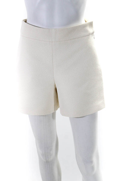 Charlotte Brody Womens Textured High Rise Side Zipper Shorts White Size 2