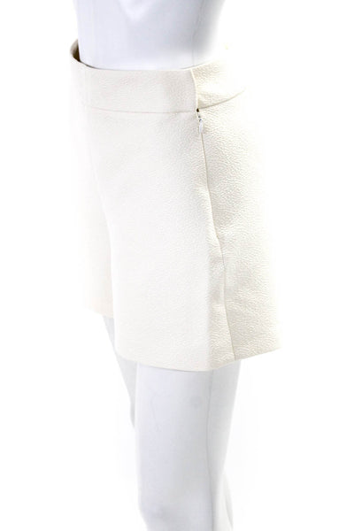 Charlotte Brody Womens Textured High Rise Side Zipper Shorts White Size 2