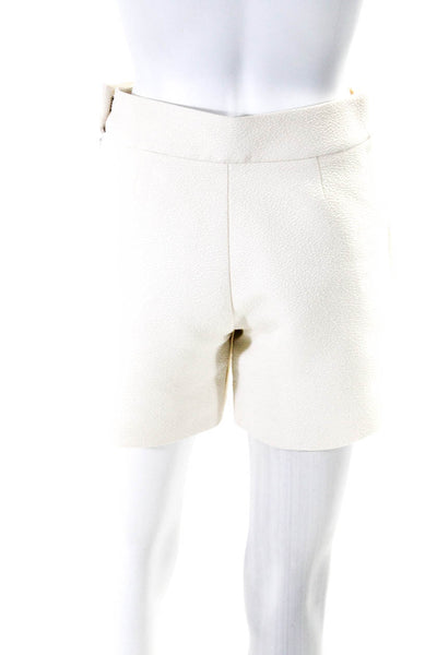 Charlotte Brody Womens Textured High Rise Side Zipper Shorts White Size 2