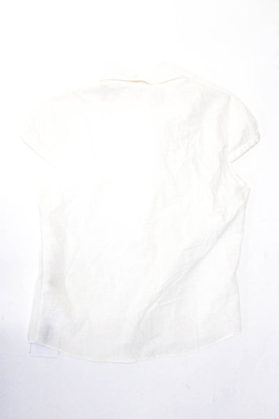 Vanessa Bruno Womens Ruffled Button Down Shirt White Cotton Size EUR 38