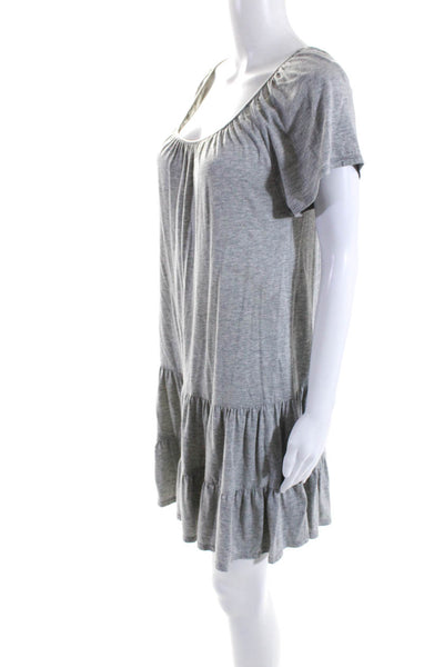 Soft Joie Women's Scoop Neck Short Sleeves Tiered Mini Dress Gray Size XS