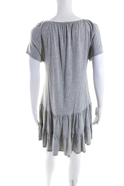 Soft Joie Women's Scoop Neck Short Sleeves Tiered Mini Dress Gray Size XS