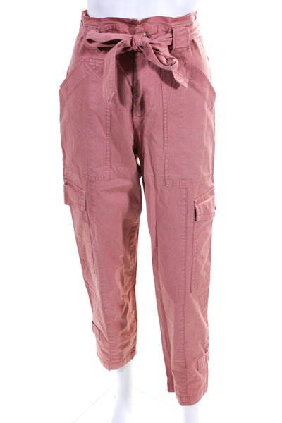 Alex Mill Women's Paper Bag Waist Belt Straight Leg Cargo Pant Pink Size 2