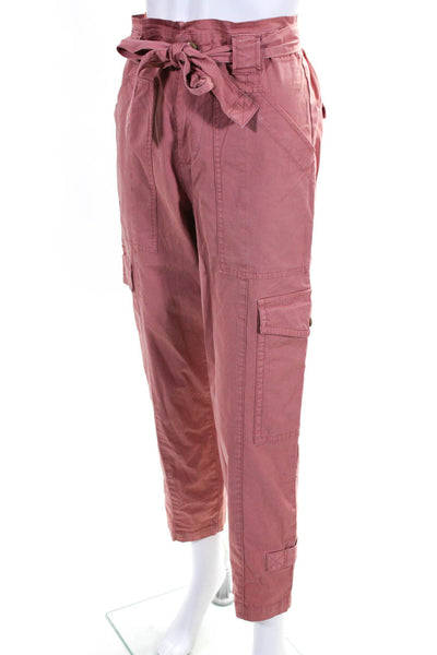 Alex Mill Women's Paper Bag Waist Belt Straight Leg Cargo Pant Pink Size 2