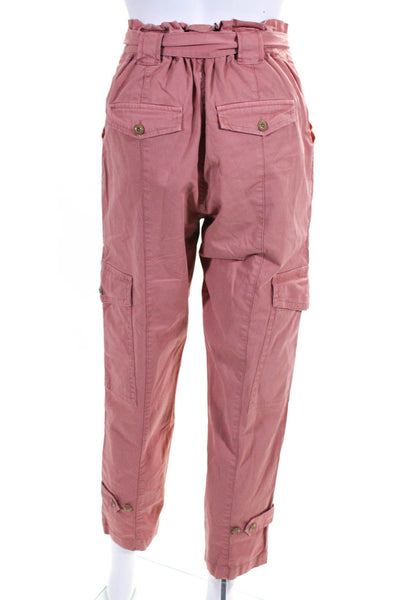 Alex Mill Women's Paper Bag Waist Belt Straight Leg Cargo Pant Pink Size 2