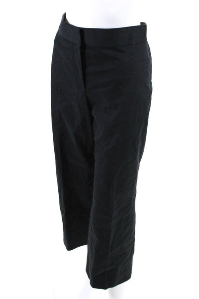 The Row Womens Mid Rise Twill Cropped Straight Leg Pants Black Size 8