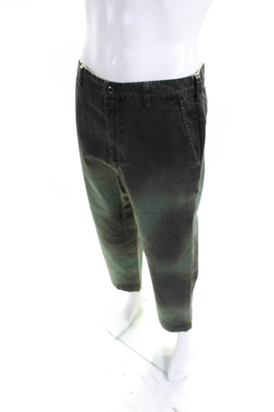 This Is Never That Mens Cotton Ombre Print Straight Leg Jeans Gray Green Size L