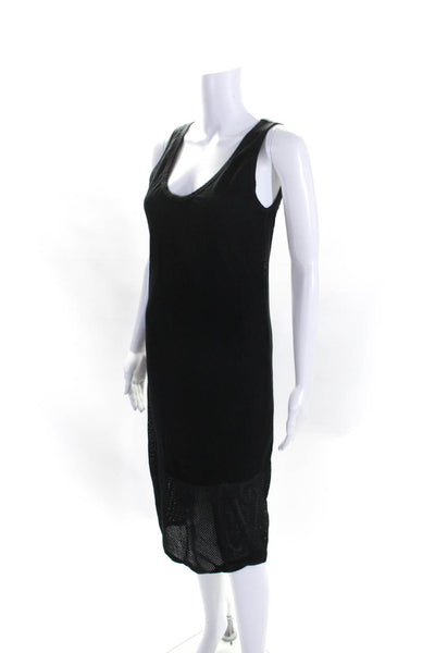 Michael Stars Womens Cotton Round Neck Sleeveless Maxi Dress Black Size M