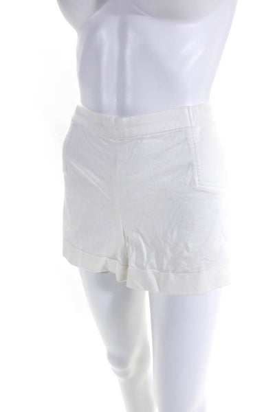 BCBGMAXAZRIA Womens Cotton Elastic Waist Mid-Rise Casual Shorts White Size M