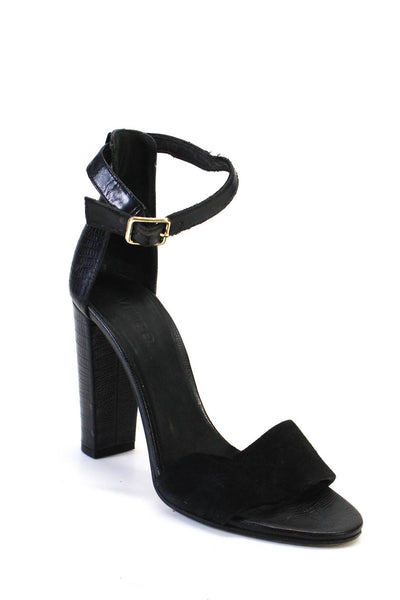 Vince Womens Leather Open Toe Ankle Strap Heels Sandals Black Size 38.5 8.5