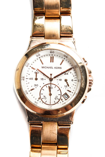 Michael Kors Rose Gold Tone Chronograph Stainless Steel Back Watch Gold