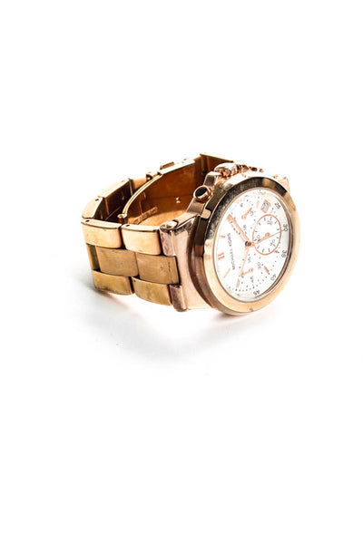 Michael Kors Rose Gold Tone Chronograph Stainless Steel Back Watch Gold