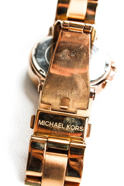 Michael Kors Rose Gold Tone Chronograph Stainless Steel Back Watch Gold