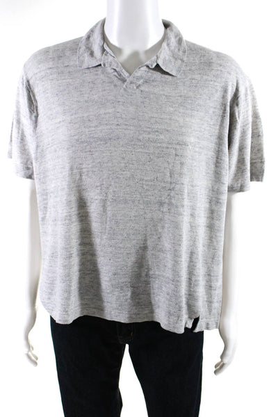 Polo Ralph Lauren Mens Short Sleeve Knit Polo Shirt Gray Linen Size Extra Large