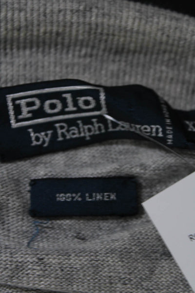 Polo Ralph Lauren Mens Short Sleeve Knit Polo Shirt Gray Linen Size Extra Large