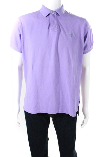 Polo Ralph Lauren Mens Short Sleeve Pique Polo Shirt Lavender Size Extra Large