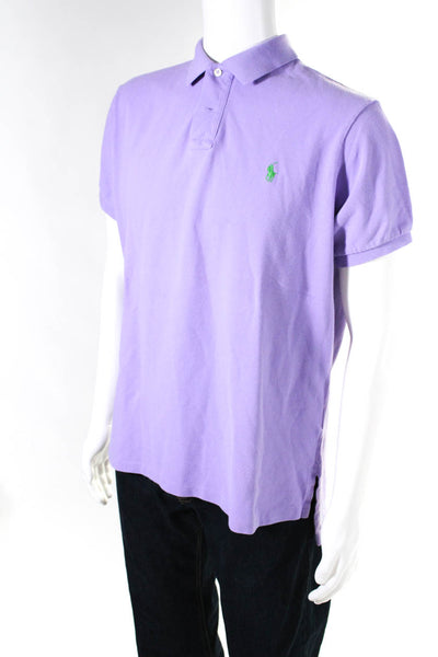 Polo Ralph Lauren Mens Short Sleeve Pique Polo Shirt Lavender Size Extra Large