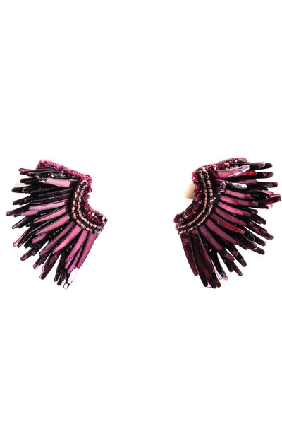 Mignonne Gavigan Womens 14k Gold Plated Purple Winged Fringe Beaded Earrings