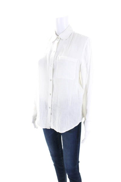 Rails Womens Cotton Ellis Buttoned Collared Cuffed Long Sleeve Top White Size XS