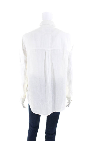 Rails Womens Cotton Ellis Buttoned Collared Cuffed Long Sleeve Top White Size XS