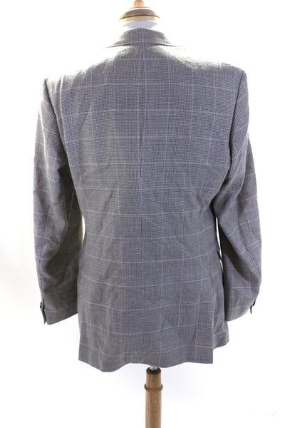 Boss Hugo Boss Mens Wool Houndstooth Buttoned Collared Blazer Tan Size EUR42L