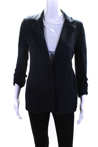 Bailey 44 Women's 3/4 Sleeves Unlined One Button Unlined Jacket Blue Size S