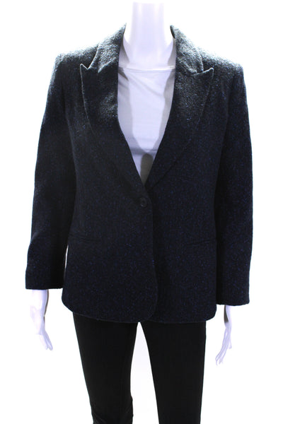 Elizabeth and James Women's Long Sleeves Lined One Button Blazer Blue Size 4