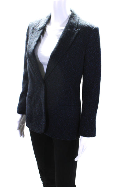 Elizabeth and James Women's Long Sleeves Lined One Button Blazer Blue Size 4