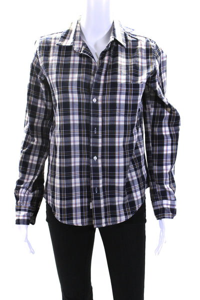 Frank & Eileen Women's Collared Long Sleeves Button Down Plaid Shirt Size S Smal