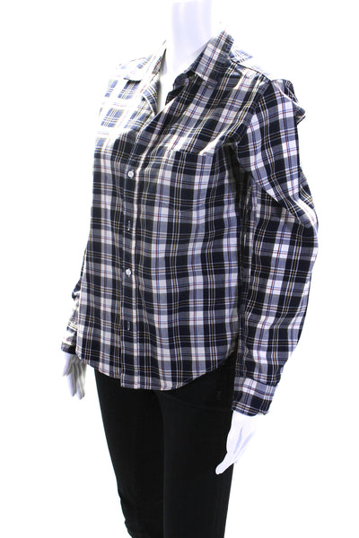 Frank & Eileen Women's Collared Long Sleeves Button Down Plaid Shirt Size S Smal