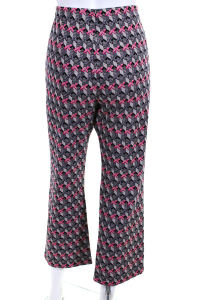 Dolan Womens Knit Abstract Print Elastic Waist Mid-Rise Flared Pants Pink Size S