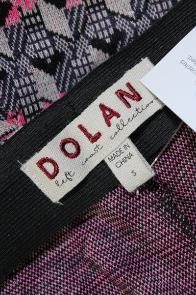 Dolan Womens Knit Abstract Print Elastic Waist Mid-Rise Flared Pants Pink Size S