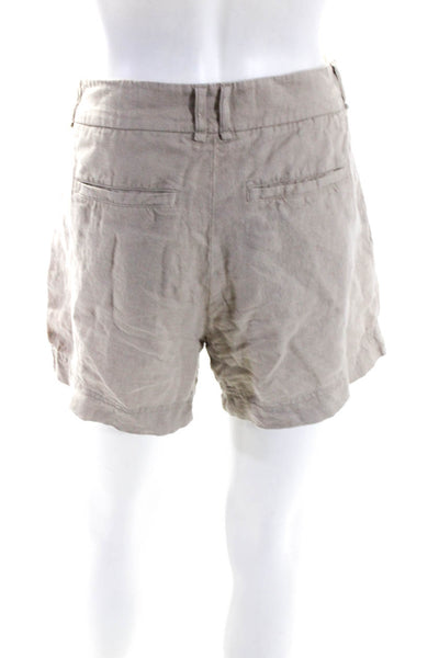 Free People Womens Linen Pleated Hook & Eye Buttoned Casual Shorts Brown Size 0