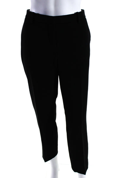 Theory Womens Mid Rise Slim Leg Crepe Ankle Dress Pants Black Size 8