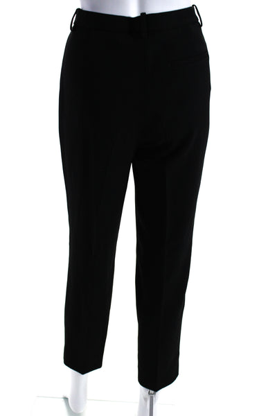 Theory Womens Mid Rise Slim Leg Crepe Ankle Dress Pants Black Size 8