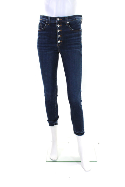 Veronica Beard Jeans Womens Button Up Debbie Skinny Leg Jeans Blue Size 27