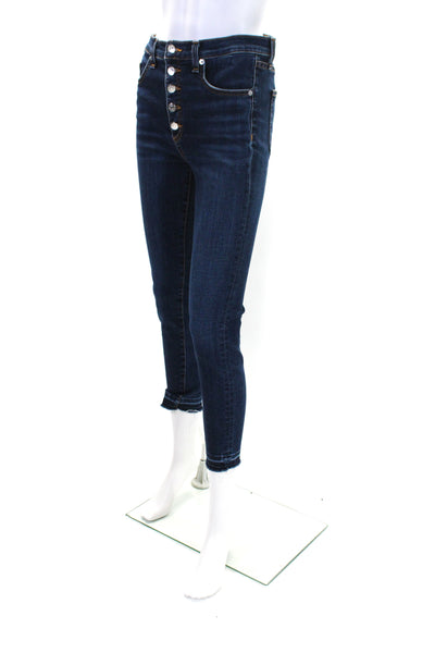 Veronica Beard Jeans Womens Button Up Debbie Skinny Leg Jeans Blue Size 27