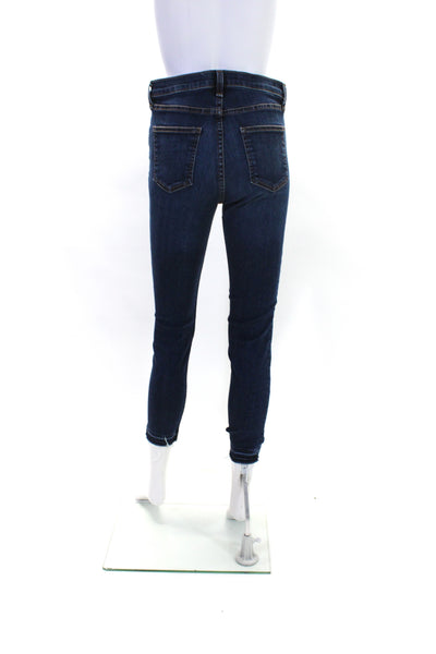 Veronica Beard Jeans Womens Button Up Debbie Skinny Leg Jeans Blue Size 27