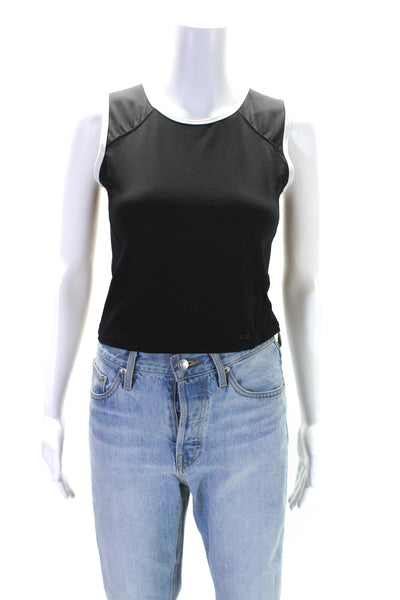 RLX Ralph Lauren Women's Round Neck Sleeveless Cropped Top  Black Size M