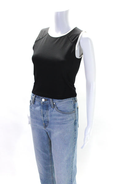 RLX Ralph Lauren Women's Round Neck Sleeveless Cropped Top  Black Size M