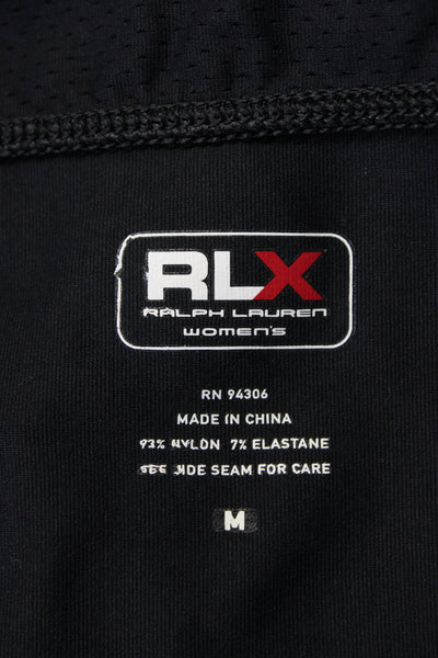 RLX Ralph Lauren Women's Round Neck Sleeveless Cropped Top  Black Size M