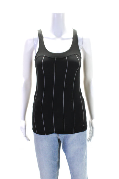 Lululemon Women's Scoop Neck Racerback Athletic Tank Top Black Stripe Size S