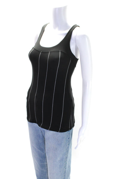 Lululemon Women's Scoop Neck Racerback Athletic Tank Top Black Stripe Size S