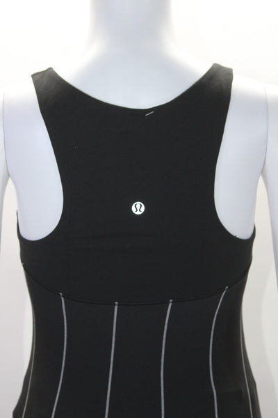 Lululemon Women's Scoop Neck Racerback Athletic Tank Top Black Stripe Size S