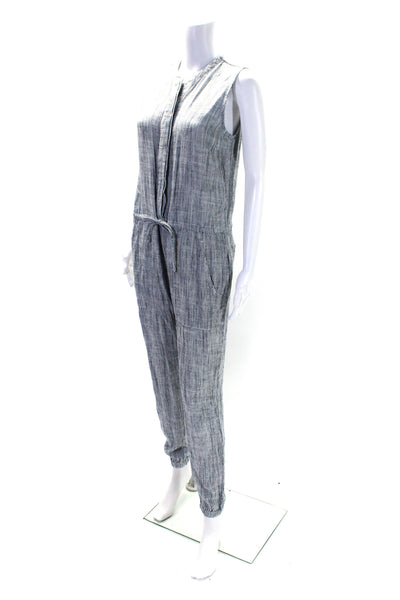 Splendid Women's Round Neck Sleeveless Tapered Leg Jumpsuit Stripe Size XS